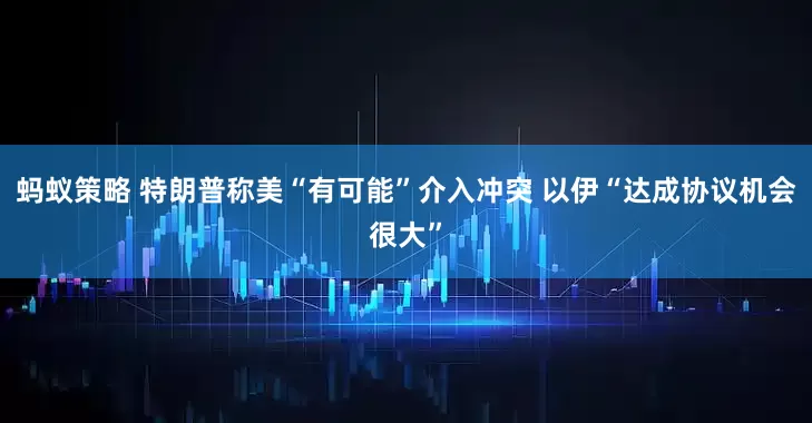 蚂蚁策略 特朗普称美“有可能”介入冲突 以伊“达成协议机会很大”